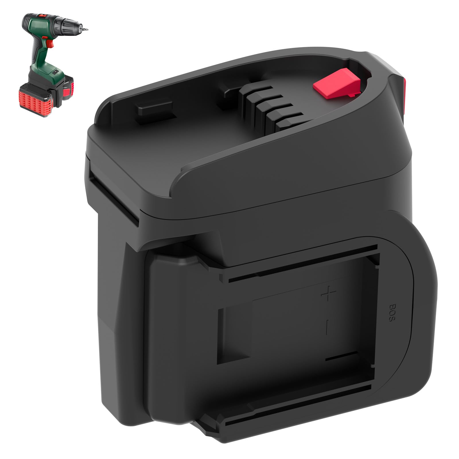YNDZ 2-in-1 Battery Adapter for Bosch GBA to PBA 18V, Double Battery Converter for Bosch 18V GBA Battery to PBA/PSB/PSR Tool, Dual Slot Adapter for Double Run Time and Power