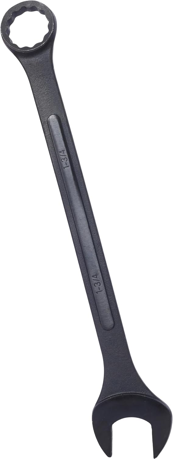 Jumbo Combination Wrench Set Extra Large, SAE with Black Oxide Finish, 11-Piece Carbon Steel Wrenches Exceed ANSI Standards, Includes 420D Oxford Storage Pouch, Tractor Trailers & Heavy Machinery