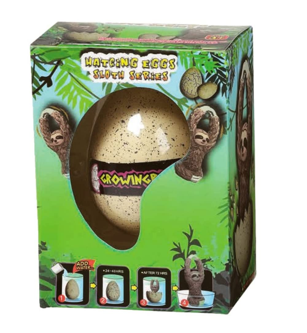 WARM FUZZY Toys Sloth Eggs (1) - 2.5inch Hatching Water Growing Sloth Eggs - Toy Surprise Eggs - Hatchimal Eggs - Sloth Eggs That Hatch in Water for Kids Party Favor Toy, Bath Toy, Easter Egg