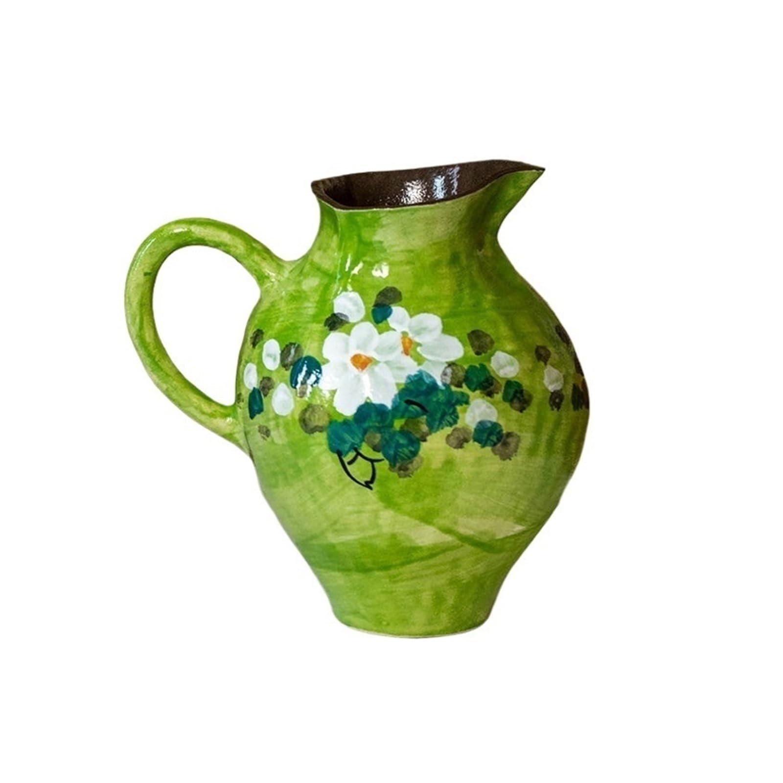 guiling-1986 Vases Decor Ceramic Pitcher Vases Hand-Painted Flower Jug Vase Flower Vases(Small)