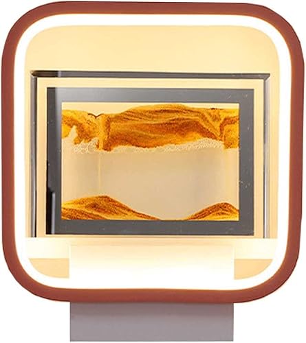 VEYROM Lámparas LED de reloj de arena 3D pulido de 15 W lámpara de pared de pintura de arena luz de 3 colores pintura de arena movediza luz de