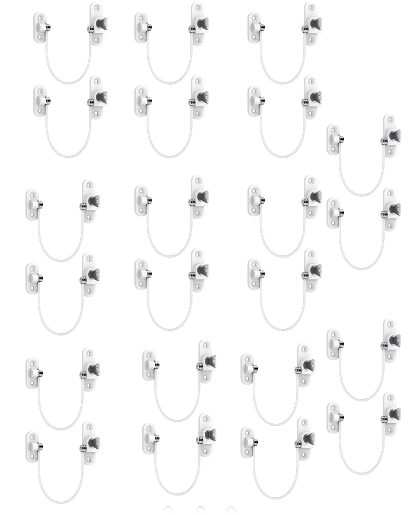 HOMGEN Window Open Restrictors Popular 20pcs Window Restrictors Locks Baby Security Window Locks Window Restrictor for Upvc Safety Window Locks with Screws &Keys Perfect for Windows