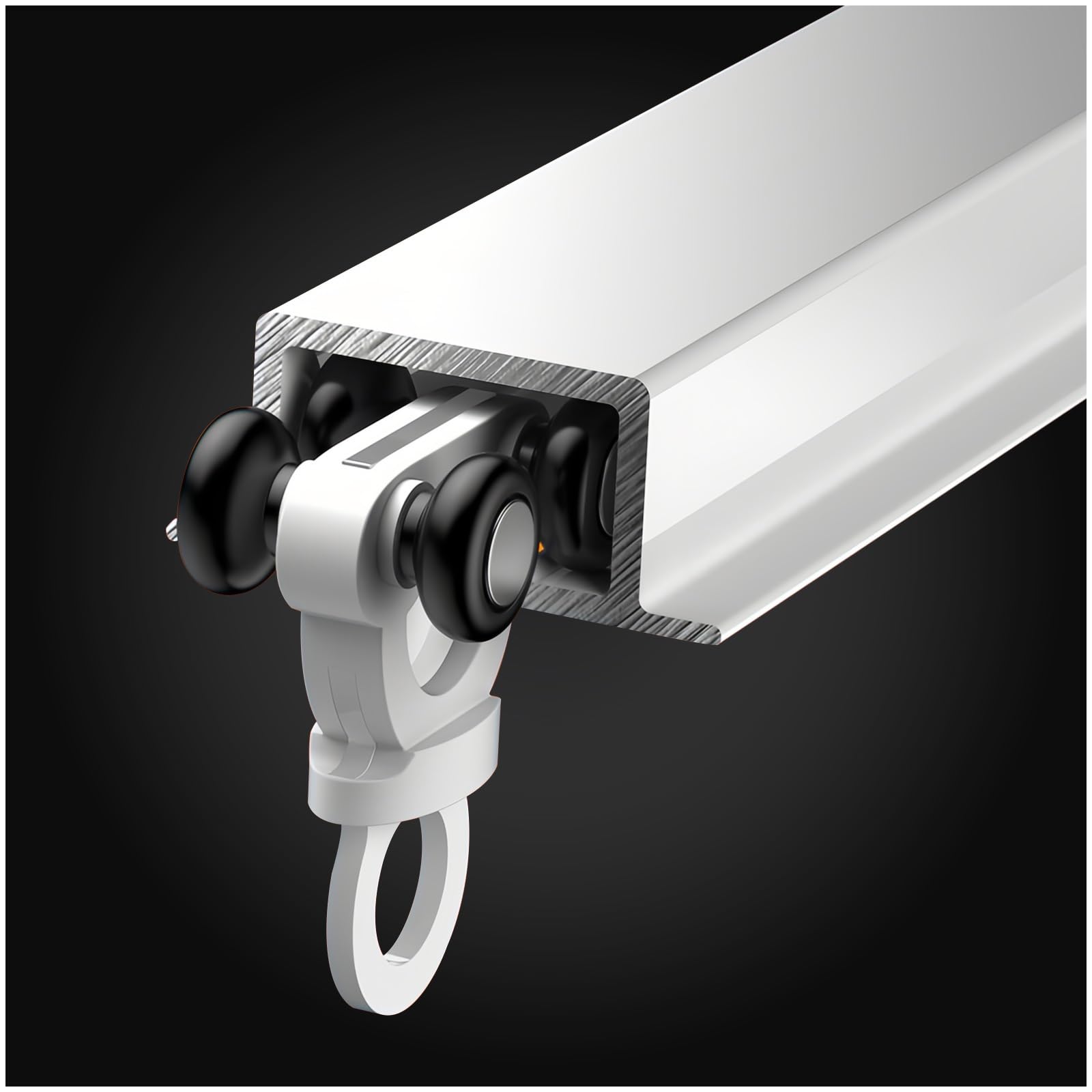 Recessed curtain track | Room Divider Curtain Rail | 3.2ft-19.6ft Aluminum Curtain Rail | Ceiling Mount | Sliding Single Rail Track Partition Bar | For Room Divider(White,1.9m/6.23FT(2 * 0.95m))