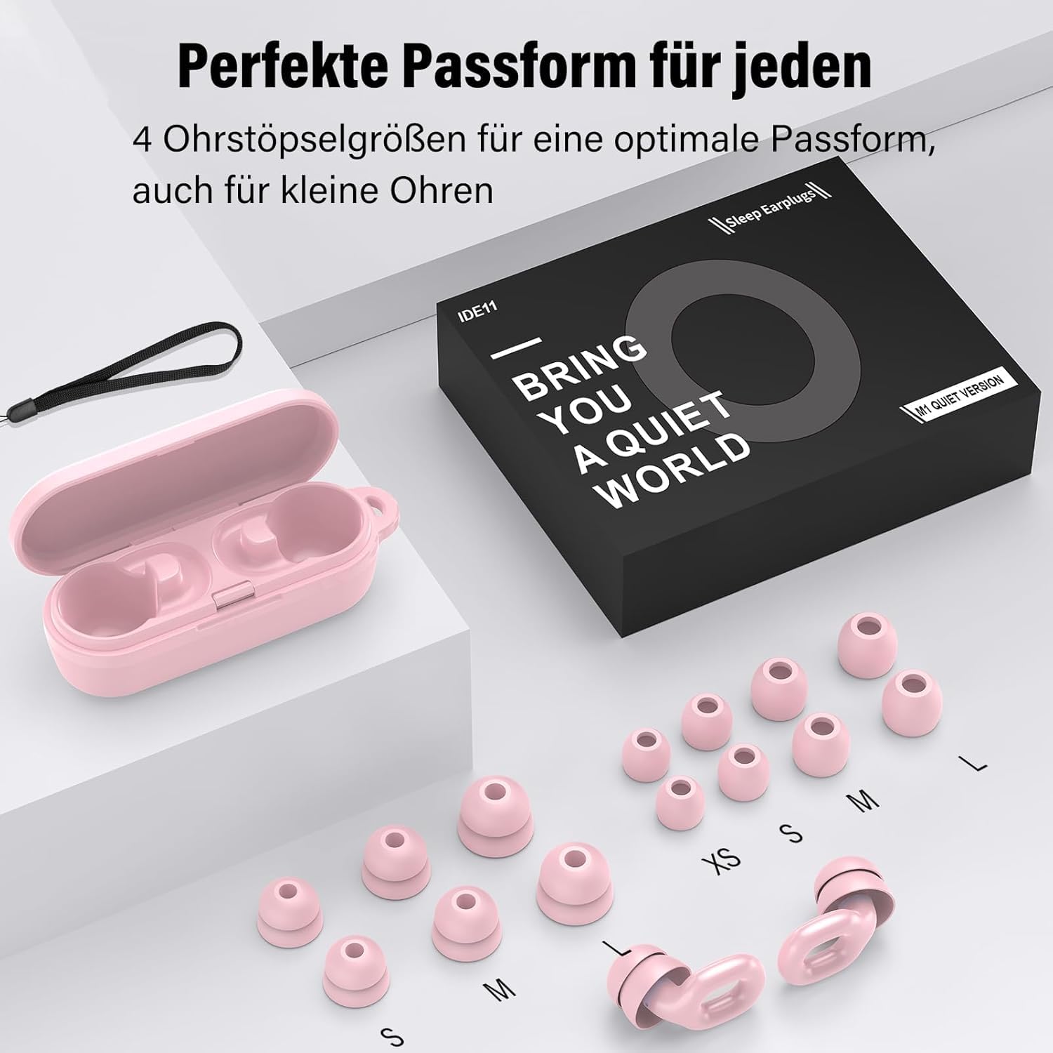 Tapones para los oídos para dormir, reutilizables, de silicona, con tapas simples, dobles, reducción de ruido de 35 dB, 7 pares de tapones para los oídos, color rosa