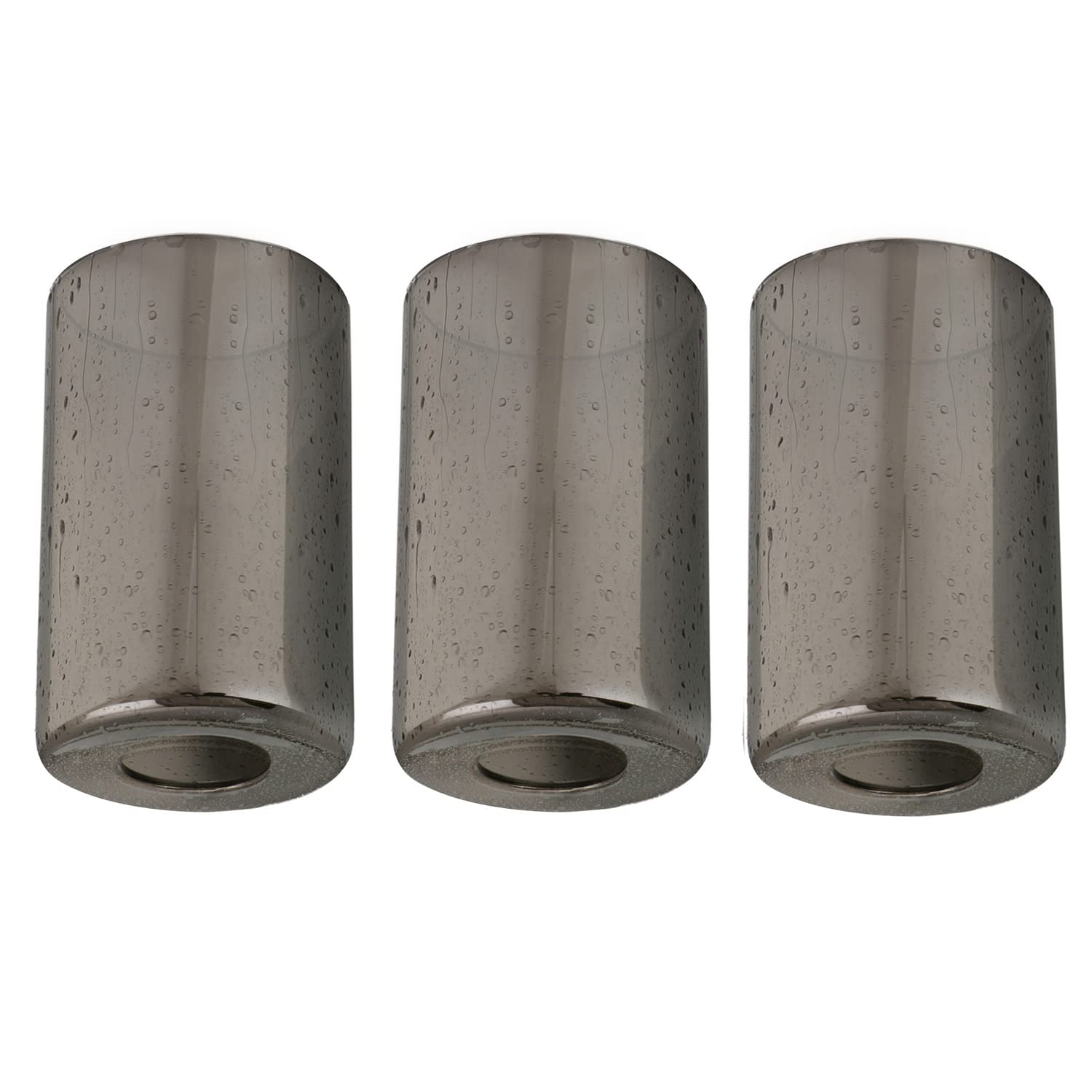 Anmire 3 Pack Modern Raindrop Style Glass Shade, Cylinder Light Fixture Replacement Globe or Cover with 1-5/8-Inch Fitter for Pendant Light Chandelier Wall Sconce G0116