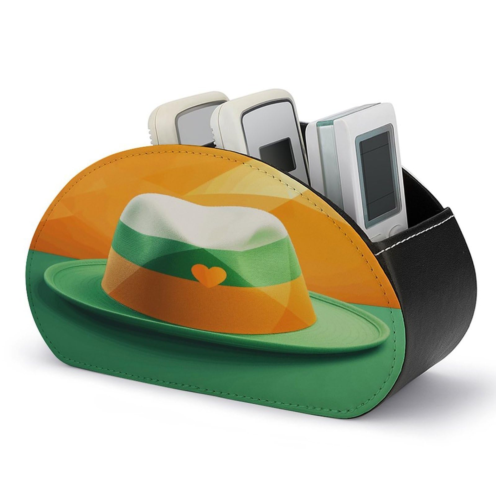 Btcowzrv Style Hat Pattern Remote Control Holder With 5 Compartments