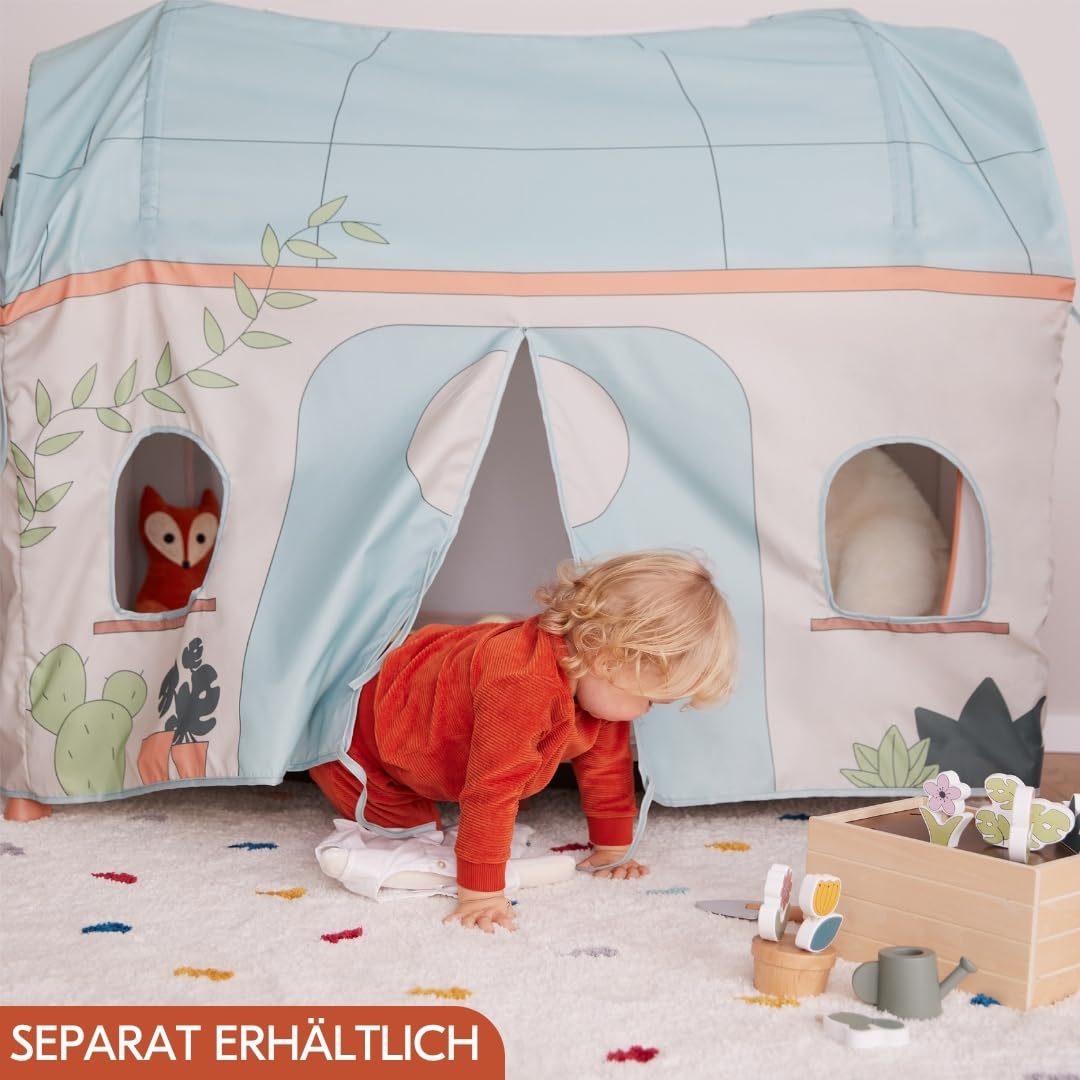 Hauck Baby Reisebett Set Dream n Play Plus inkl. Matratze & Insektenschutz – faltbares Kinder Reisebett mit großem Seiteneingang, Dusty Blue