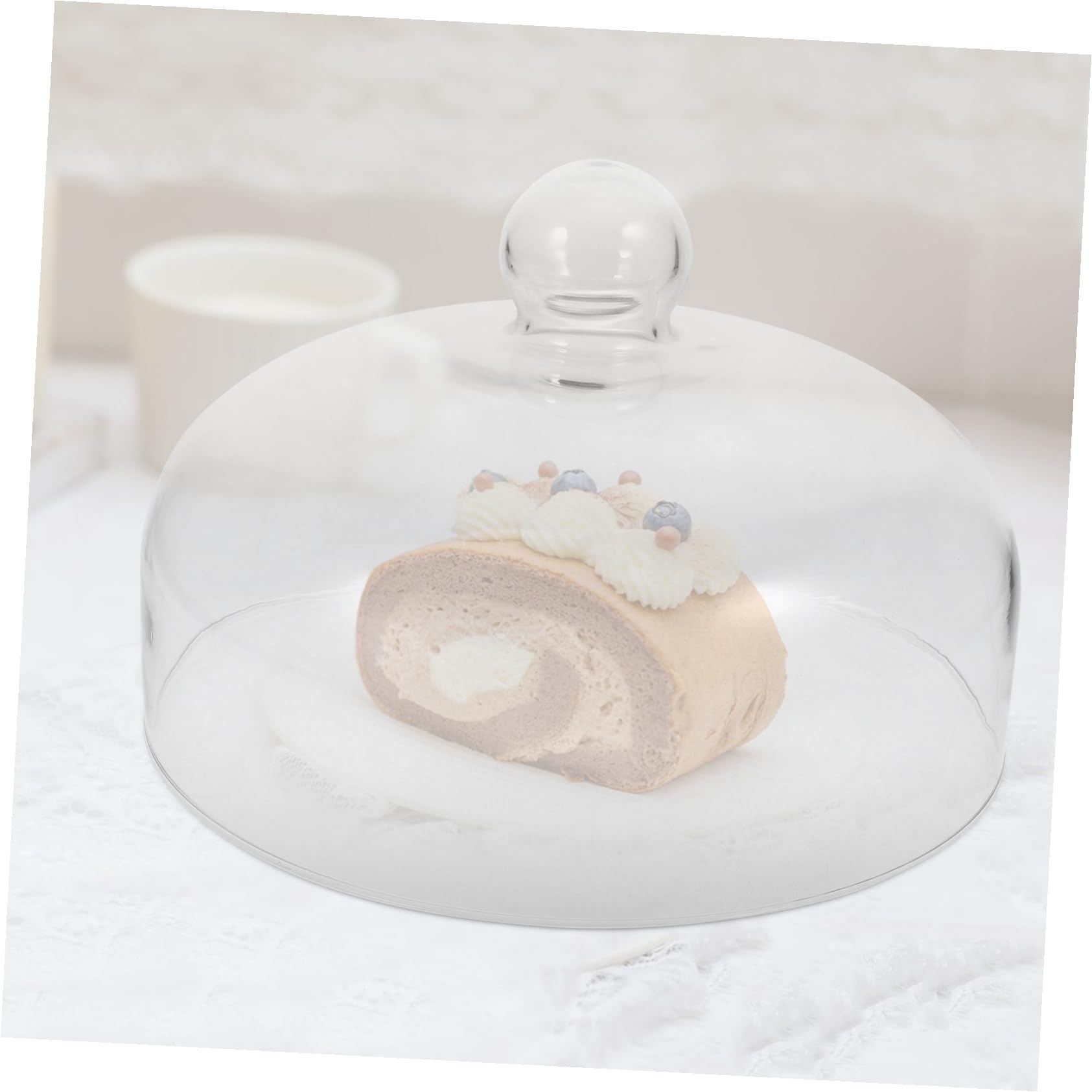Cubierta de Vidrio para Pasteles y Postres Asa Cómoda, Protección Transparente para Mantener la Comida Limpia y Hogar