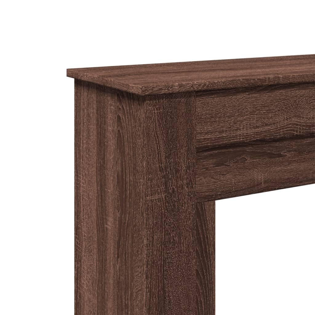 vidaXL Kaminumrandung, Dekorative Kaminkonsole, Kaminsims Dekokamin für Wohnzimmer, Kaminattrappe Kaminverkleidung, Braun Eichen-Optik Holzwerkstoff