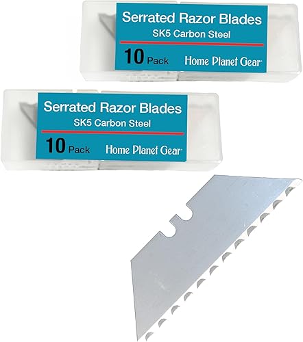 Hojas dentadas para cuchillo utilitario  Dos 10 paquetes de maquinillas de afeitar de sierra resistentes para cortador de cajas en una práctica caja