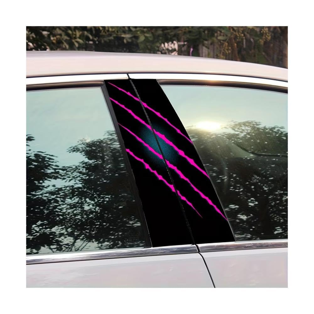 Bertdcx One Color Neon Pink And Teal Paw Printed Car Stickers Waterproof And Scratch Resistant Vinyl Products Auto Parts