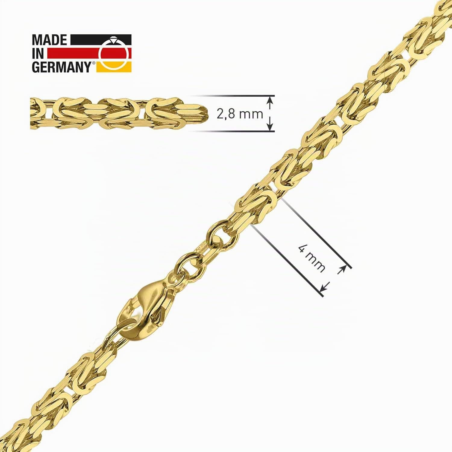 trendor Königskette Collier Gold auf 925 Silber 2,8 mm Breite 51570