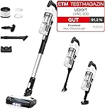 Levoit Akku Staubsauger mit Tierhaardüse, Anti-Haar-Verwicklung, Laufzeit 12-50min, 4-in-1 Kabelloser Akkustaubsauger mit 99,9% Filterleistung, Beutelloser Akkusauger für Teppich Hartböden und Auto