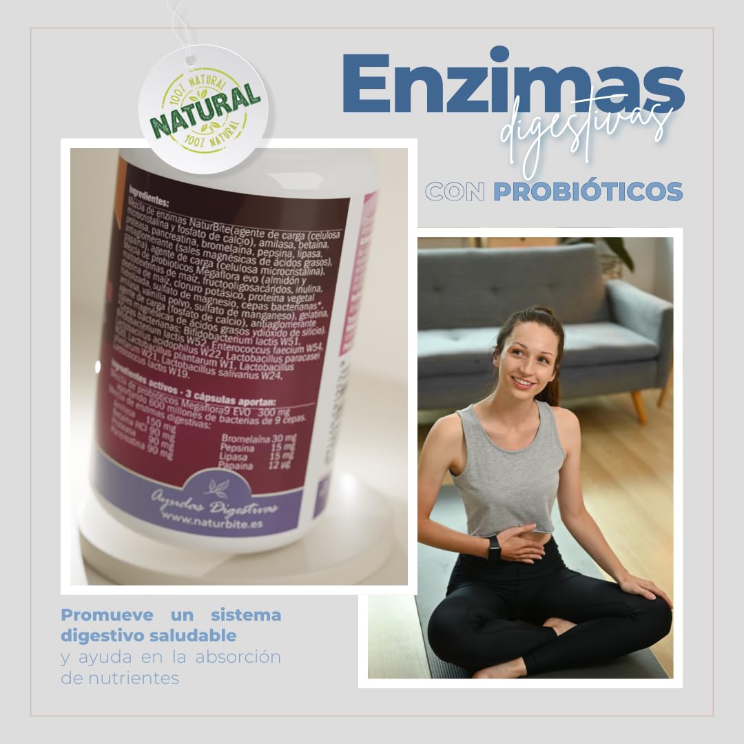 NATURBITE enzimas digestivas+probioticos kapsułki bio 120 kapsułek
