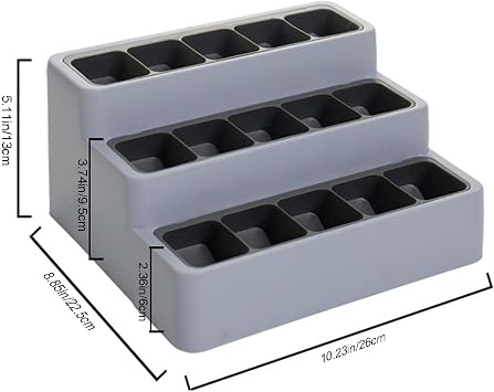 Athree-Tiered Spice rack With 36 Labels and 15 Glass Jars for Spice Jars. Suitable for Cabinets and Pantries - Non-Slip Shelves for Storing Spices Seasonings and Spices.