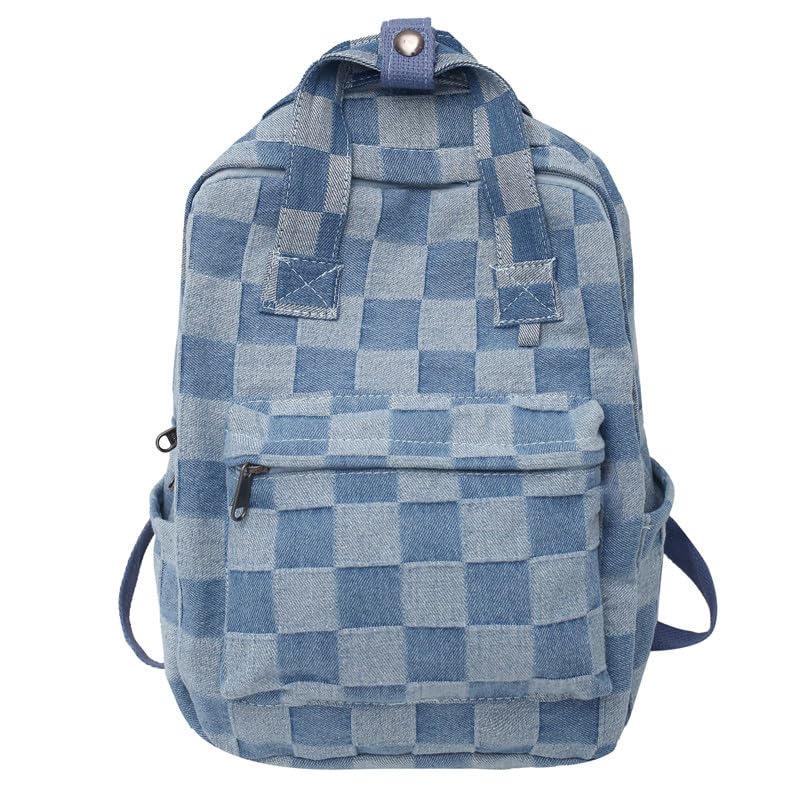 Image of MaxxCloud Vintage Denim Laptop Backpack Casual Canvas Daypack Handbag Purse Lightweight Rucksack Shoulder Bag