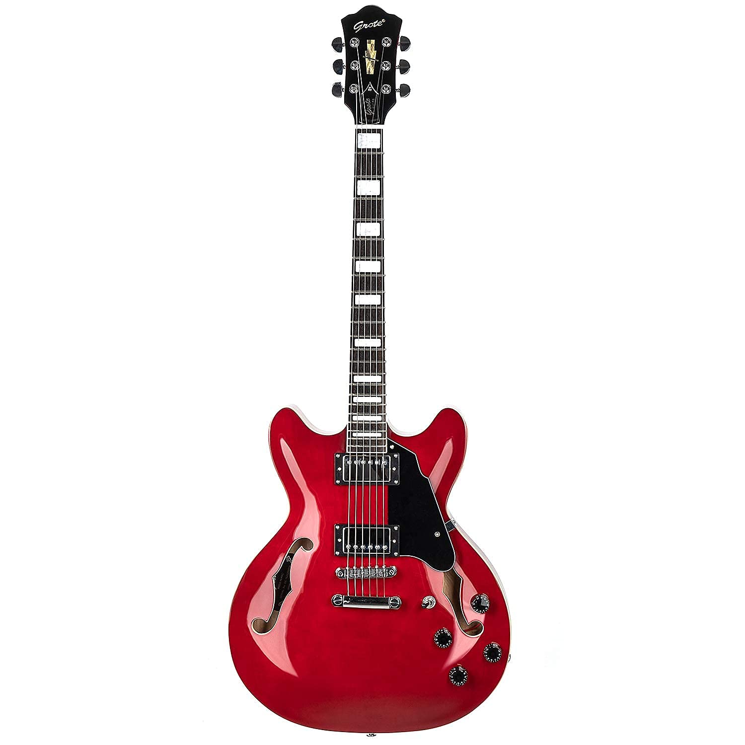 Amazon | GROTE Full Scale Electric Guitar Semi-Hollow Body Guitar  