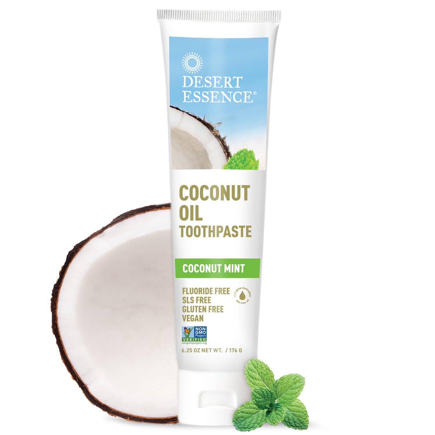 Desert Essence, Coconut Oil Toothpaste, Coconut Mint, 6.25 oz (176 g)