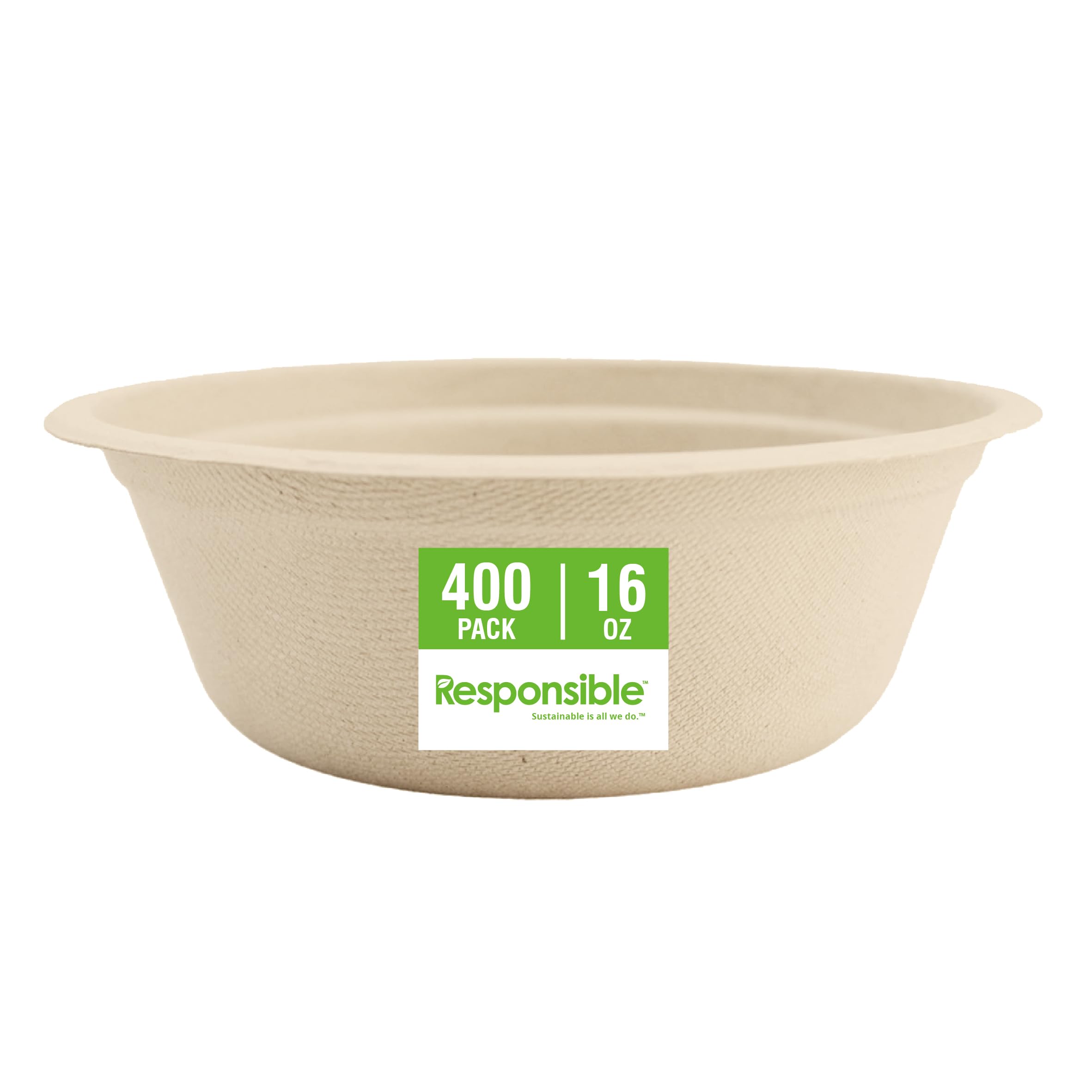 Responsible Products 16 oz (400 Count) / Natural Brown / Casual Bowls