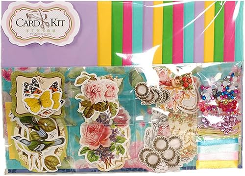 Gigicloud Kit de tarjetas de papel, kit de tarjetas de felicitación hechas a mano, juego de materiales para hacer tarjetas, juego de tarjetas