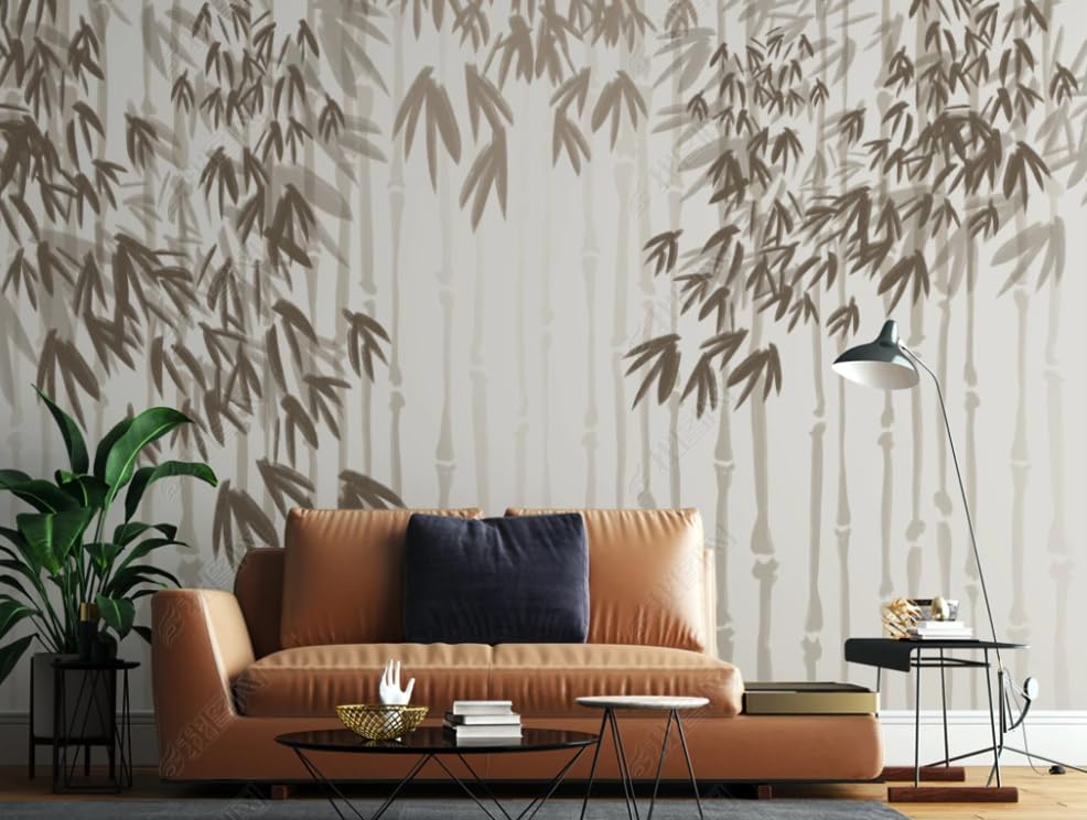 Papier peint intissé bambou oiseaux pour illuminer une chambre sombre et vide