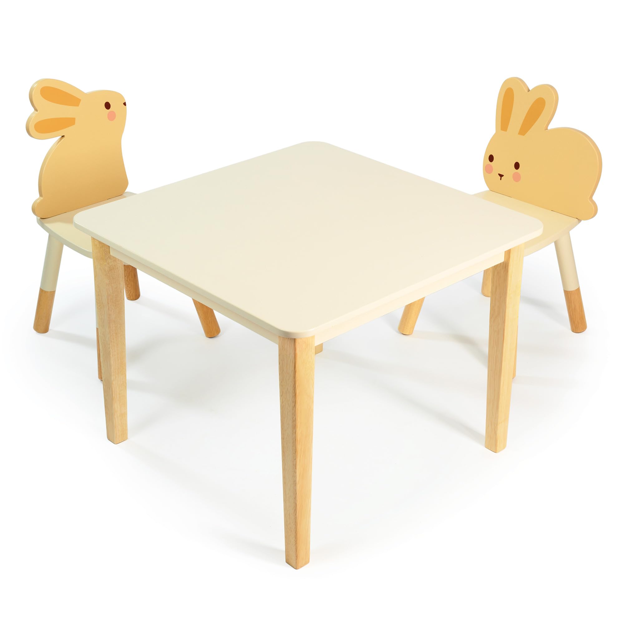Table en bois lapin avec chaises assorties Mentari Toys meuble de salle de jeux enfant