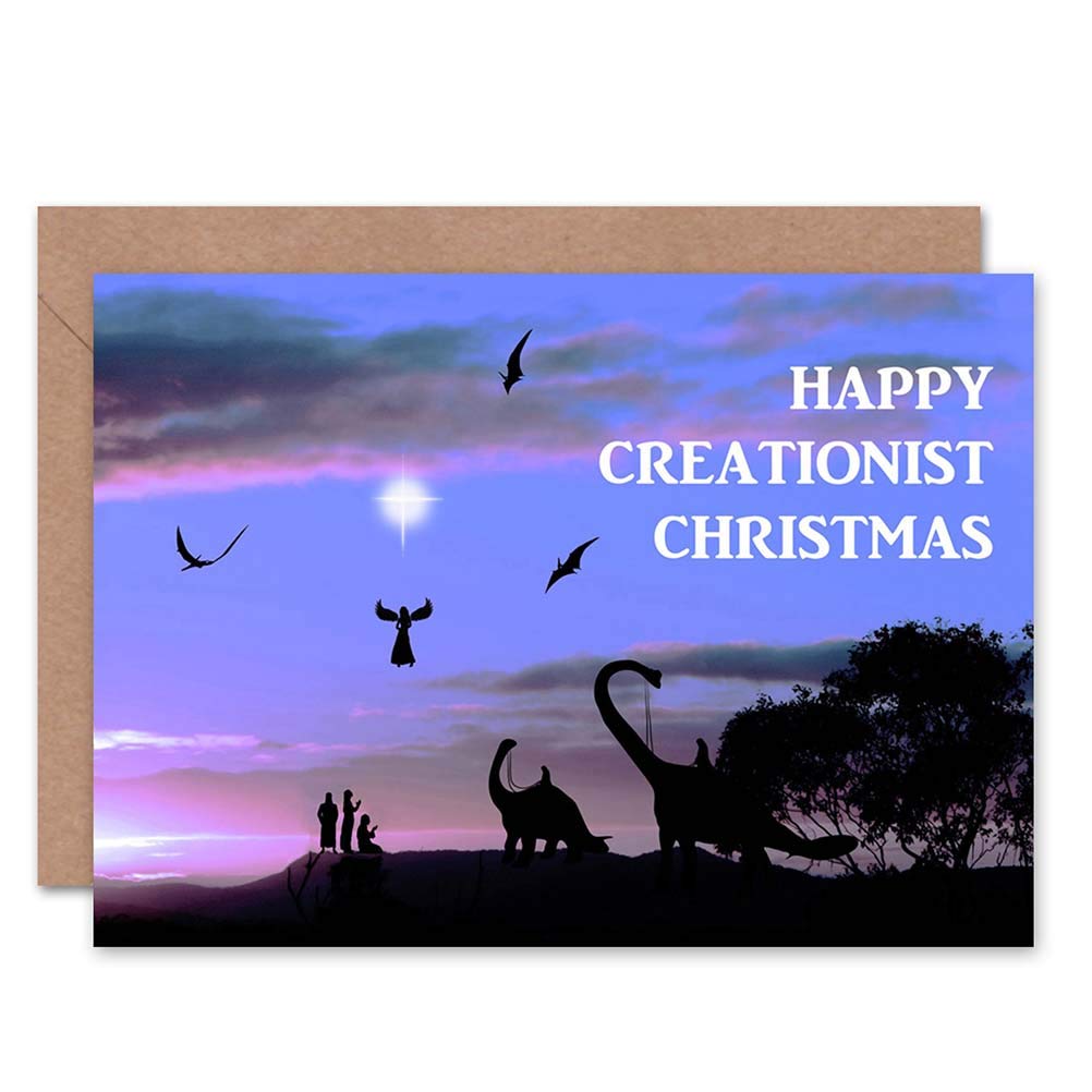 Wee Blue Coo CARD CHRISTMAS XMAS MERRY BONKERS CREATIONIST FUN PRESENT GIFT