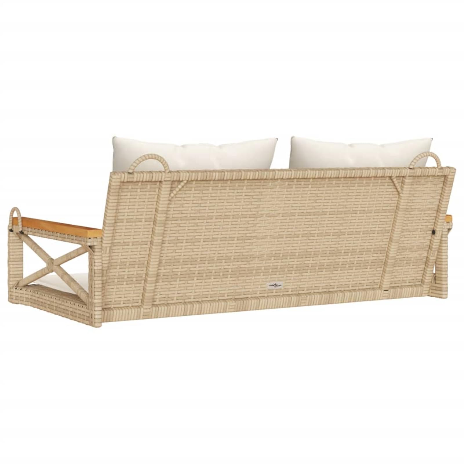 Homgoday Bequeme Rattan-Schaukelbank mit Kissen, beige, 109x62x40 cm, für Außenbereich Model368157