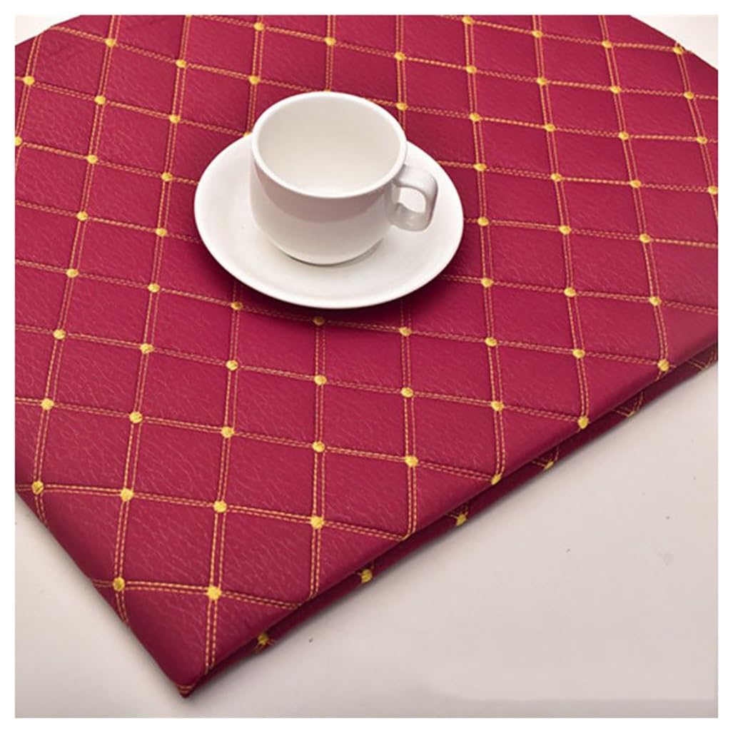 Simili cuir imperméable rouge tissu faux cuir étanche 1.4x6m