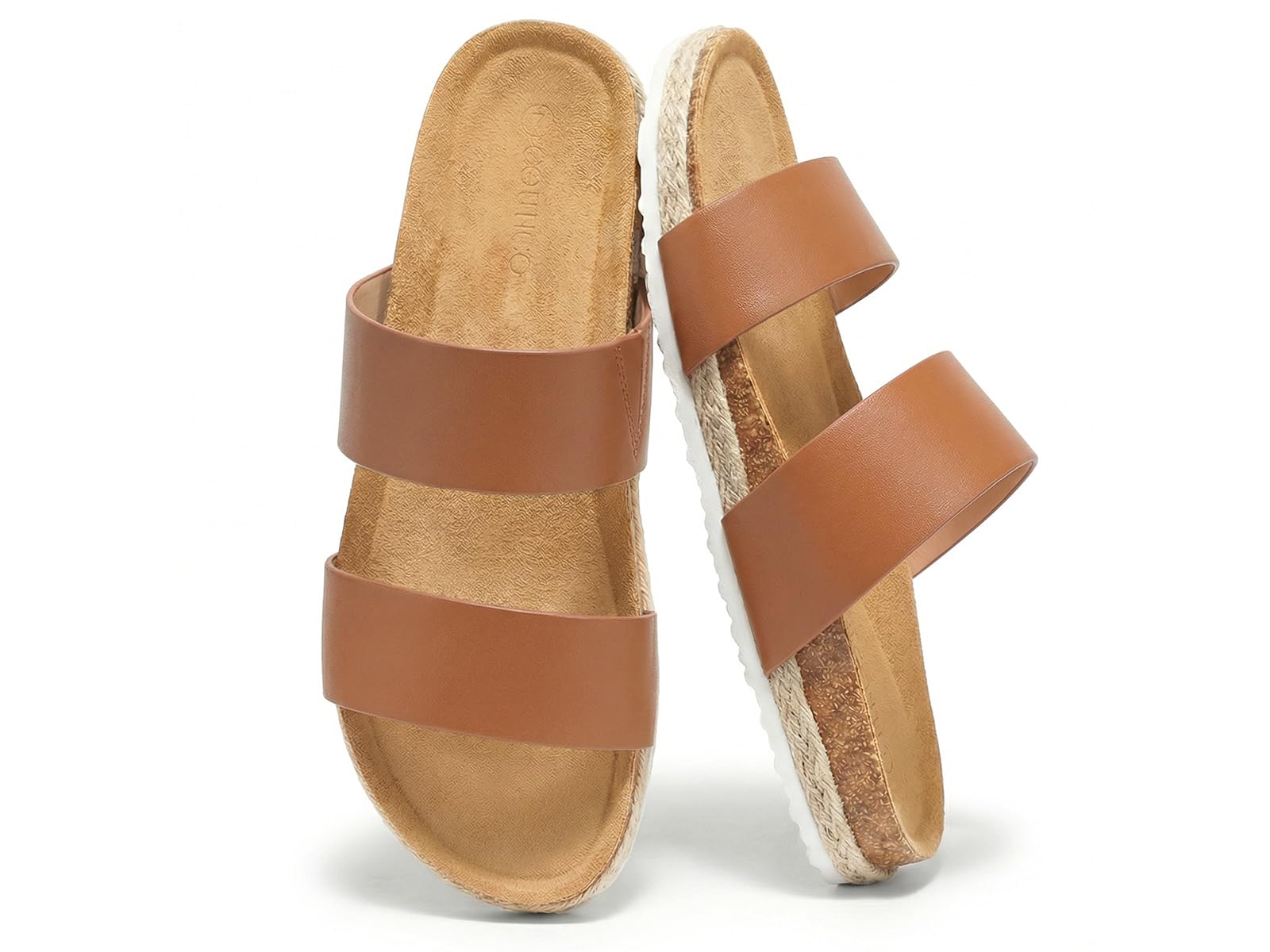 Womens Platform Sandals Open Toe Slip On Slides Sandals Footbed Summer Beach Shoes