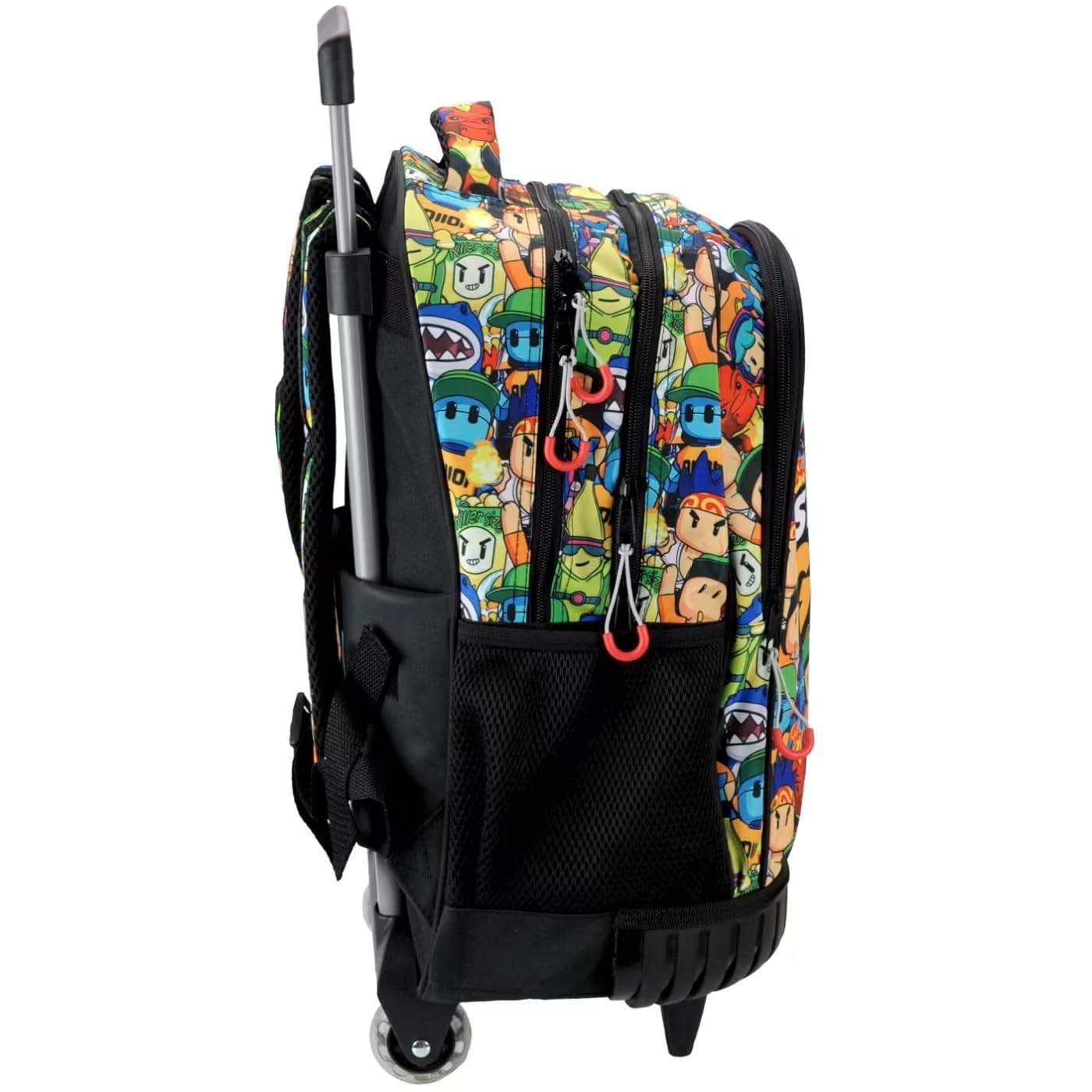 PRESTIGE & DELUXE Trolley Zaino Scuola Stumble Guys Tondo 3 Scomparti zip per bambini primaria media + astuccio 3 piani completo + Diario + Set scrittura