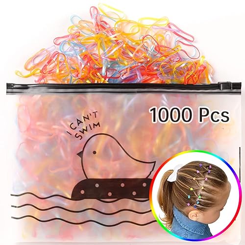 1000 bandas de goma para el cabello pequeñas y coloridas bandas de goma para el cabello para niñas y niños pequeños lazos elásticos de primera