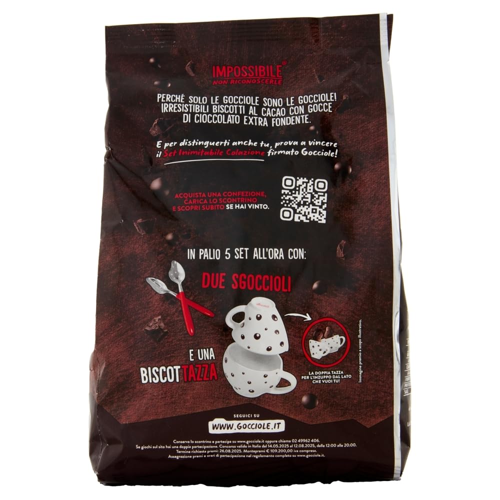 Italian Gourmet Biscuits Italiens Gocciole Extra Dark Pavesi – Cookies au chocolat noir intense, spécialité italienne pour petit-déjeuner et goûter, lot 12 x 400 g (4,8 kg) + Italian Gourmet Polpa