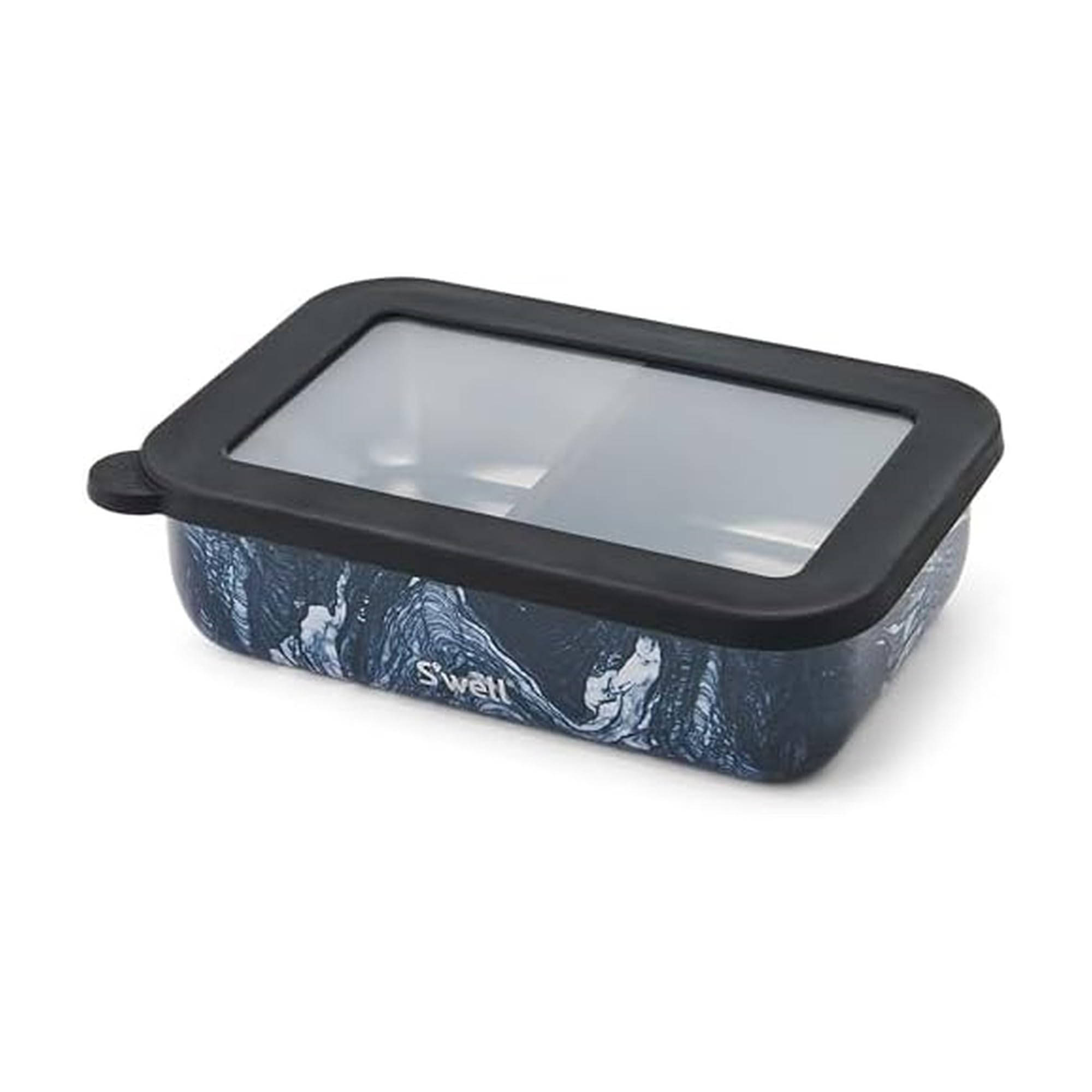 S'well Stainless Steel Bento Box, Azurite Marble, Fits One Large Entree Or Small Entree And Snack, Includes Removable Divider, Leakproof, Easy to Clean, Dishwasher Safe