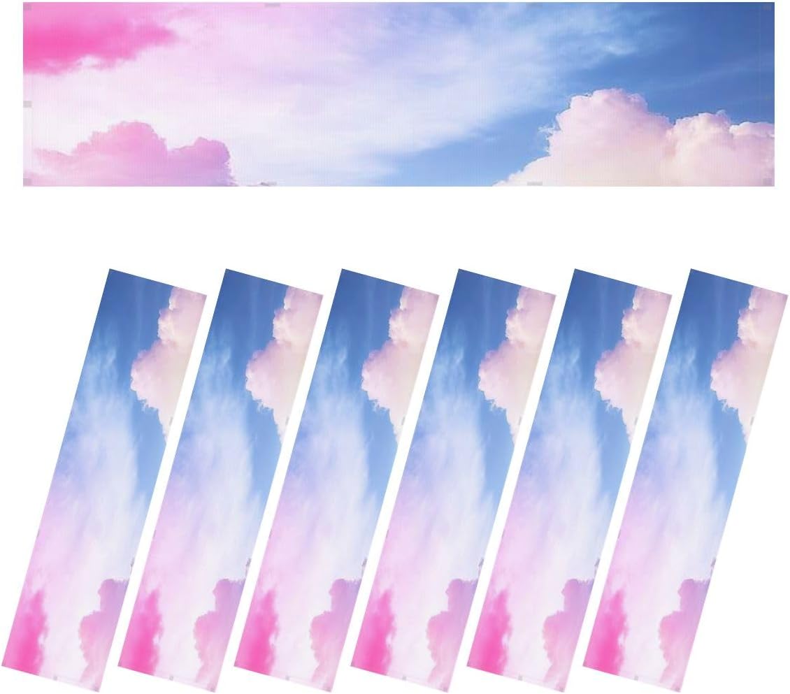 Fluorescent Light Covers for Ceiling Lights Beauty sweet pastel soft yellow pink fluffy clouds sky multi color Easy to Install Magnetic Light Filter for Classroom Office Hospitals School Home Decor