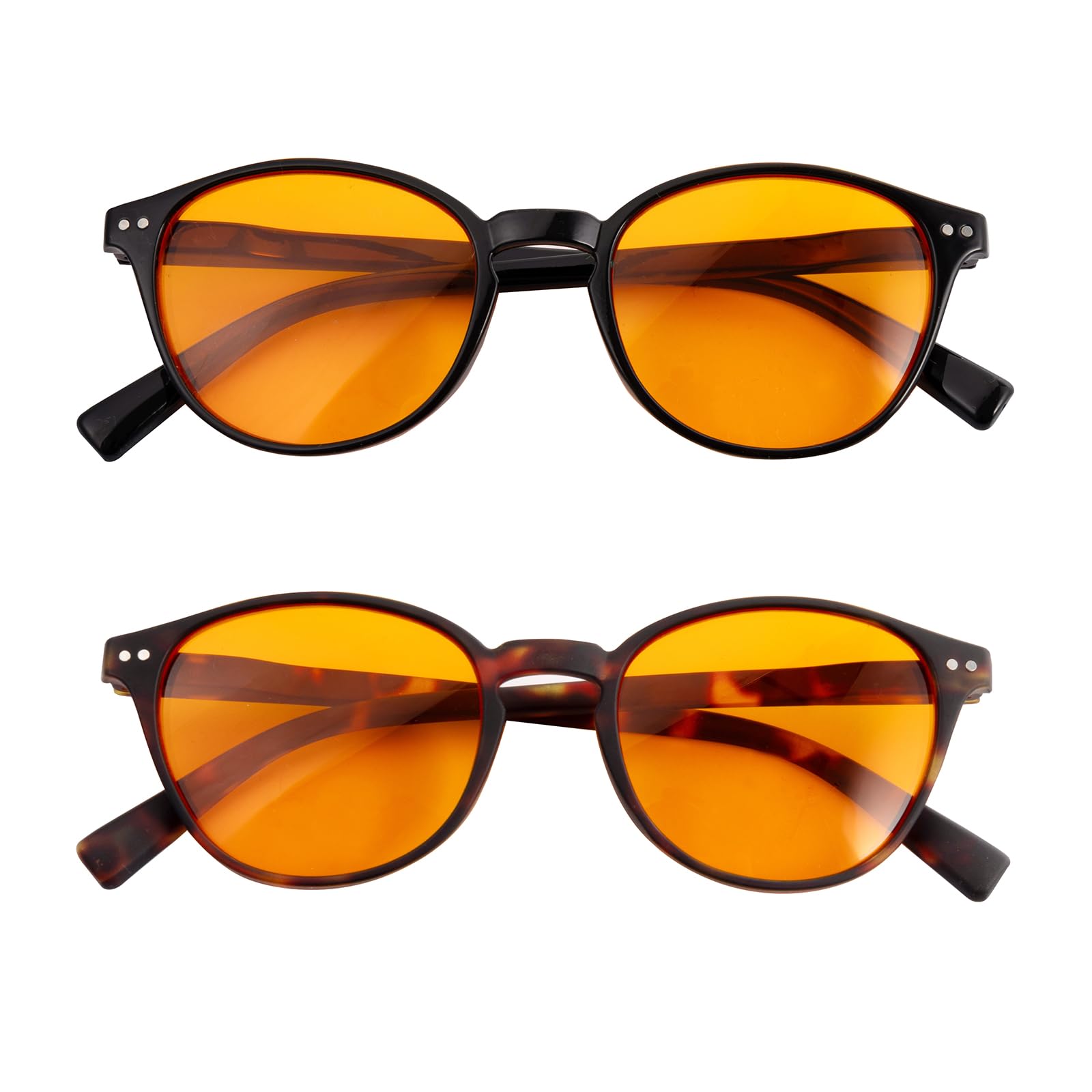 SKYWAY Blaulichtfilter Brille ohne Stärke Damen Herren, Klassische Leichte Runde Blaulicht Brille Blue Light Glasses Computerbrille Gaming Brille mit Federscharnier