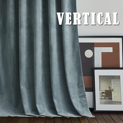 Miniatura 157 de RYB HOME Cortinas de terciopelo súper lujosas con diseño de bolsillo para barra, cortinas de privacidad con aislamiento térmico para oscurecer