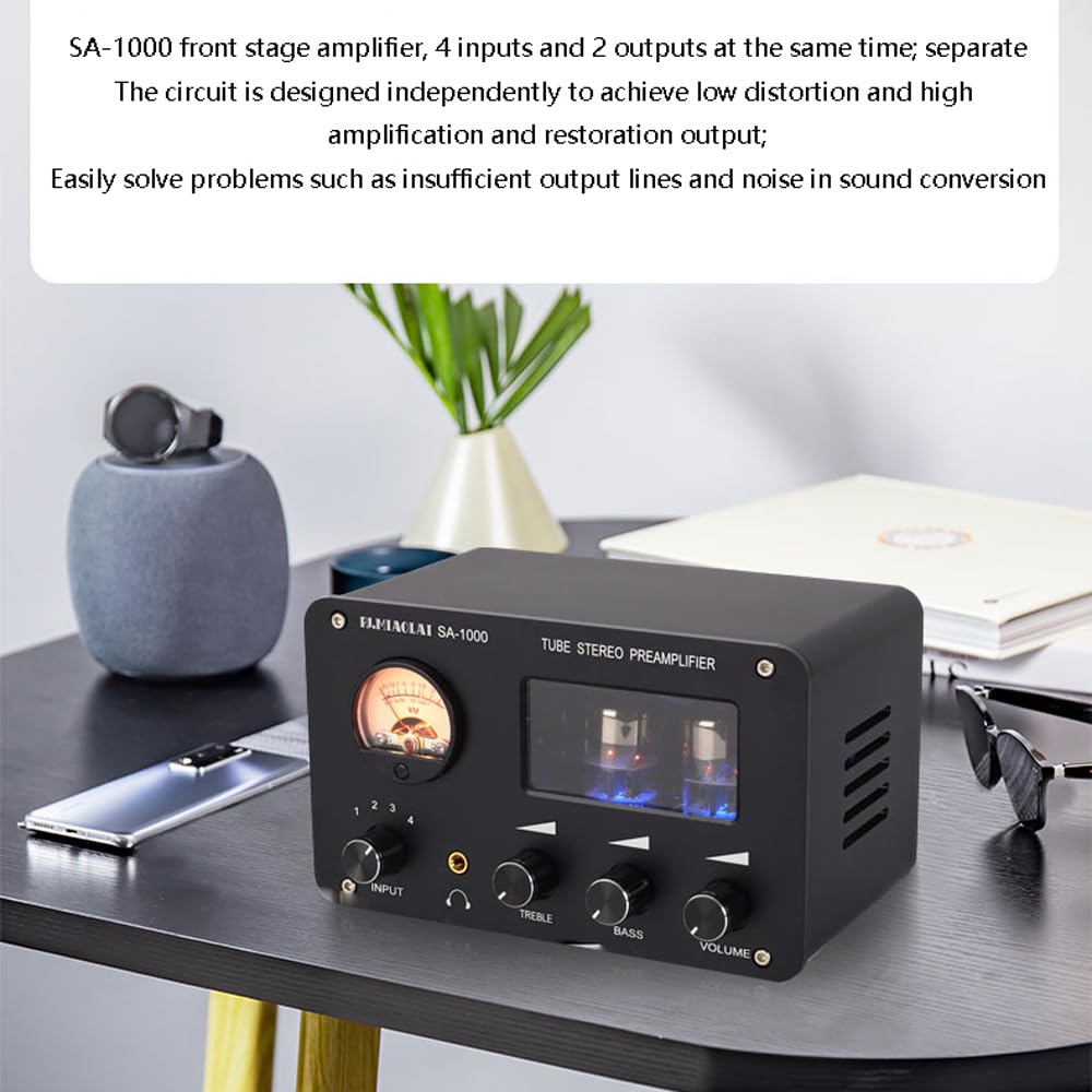 PréAmplificateur à Tube Audiophile, Amplificateur à Tube électrique HiFi, Commutateur Audio sans Perte, Entrée 4 Canaux, Sortie 2 Canaux