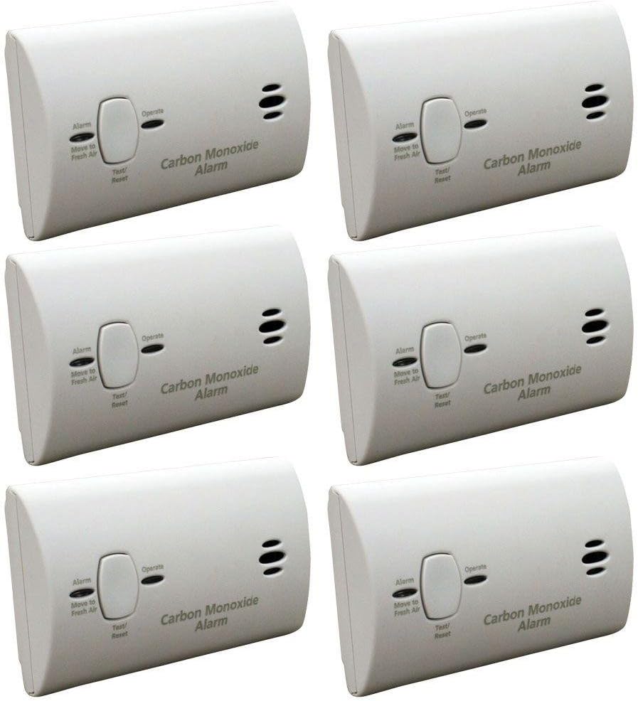 Kidde KN-COB-B-LPM Battery Operated Carbon Monoxide Detector, 6-Pack
