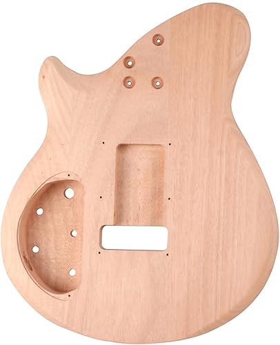 Miniatura 6 de Kit de guitarra eléctrica DIY Kit para principiantes de 6 cuerdas para diestros con cuerpo de caoba, cuello de caoba, diapasón de palisandro,