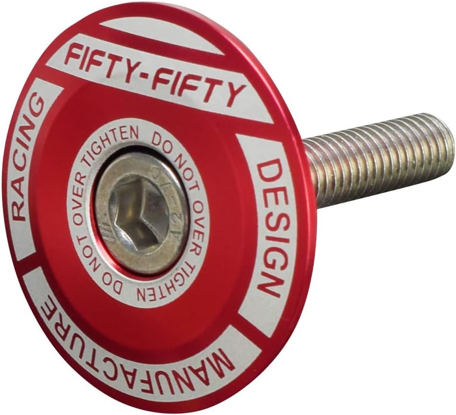 FIFTY-FIFTY Aluminum Alloy Mountain Bike Stem for 1-1/8 Steer Tube 31.8mm Handlebar, Headset Top Cap with Titanium Bolt for All Mountain, MTB, Downhill, Freeride