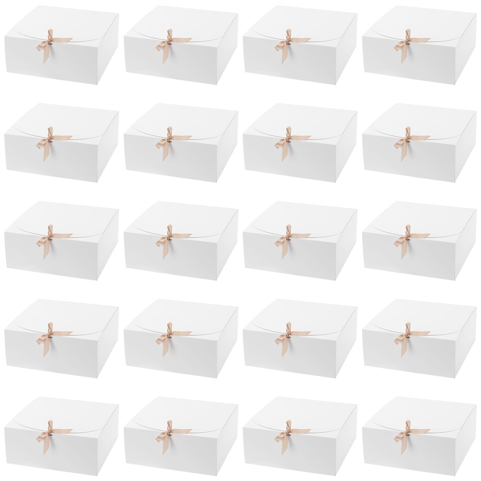 HEIHAK Lot de 10 boîtes cadeaux blanches extra larges avec couvercles 30 x 30 x 13 cm – Boîtes pour demande en demoiselle d'honneur pour Noël, mariage, remise de diplôme, anniversaire