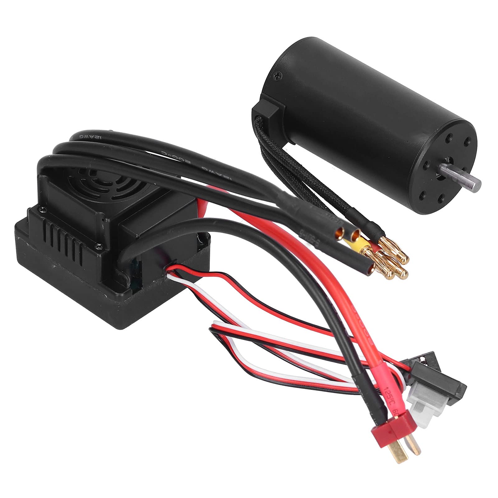 POENVFPO Silnik Bezszczotkowy 3670 2650KV, 120A ESC z Zestawem Wtyczek T, Super Gładka liniowość Przepustnicy, Ulepszone Przyspieszanie i Hamowanie, do Samochodu 1/8 RC