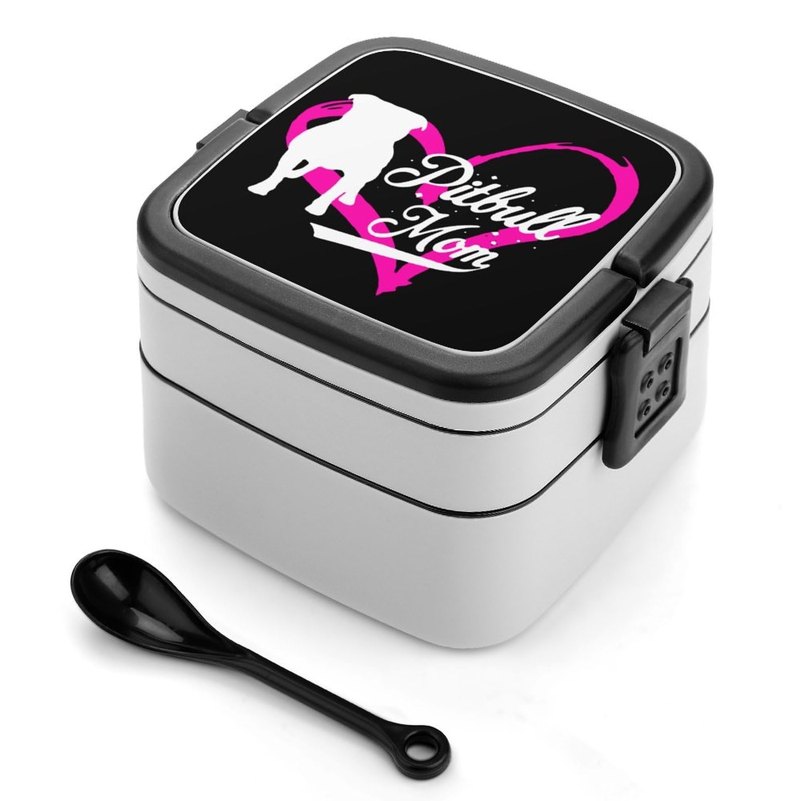 CGSBNGHA Proud Pitbulls-Mom Bento Lunch Box 2 Layer Lunchbox Food Container for Adults Office