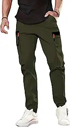 Calça cargo masculina, perna reta, caminhada, treino ao ar livre com bolso