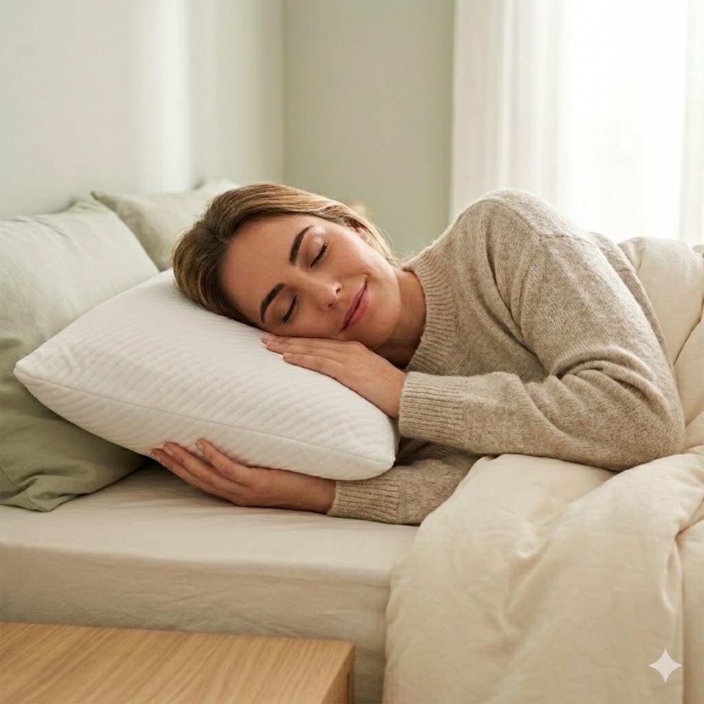 Almohada Viscoelástica 135 CM Boreal, Almohada Cervical Ergonómica e Indeformable, 100% Sostenible Reciclada, Certificado Oeko-Tex y GRS, Funda Transpirable Desenfundable Lavable