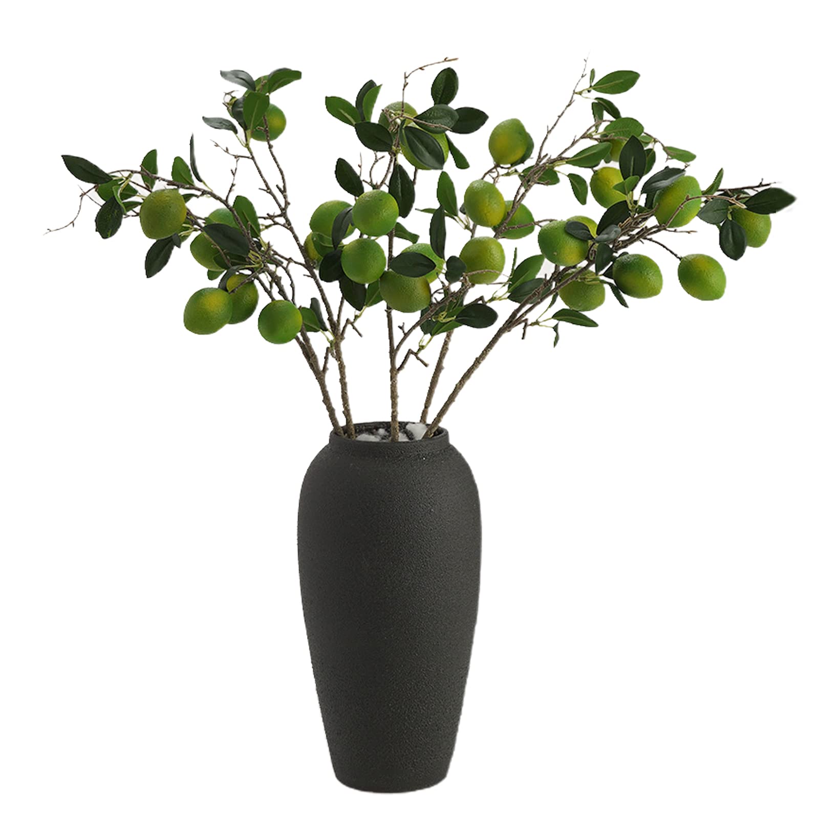 ASSR3PCS Fake Limes Branch Decor,31.5 inches Green Fake Lemons Lifelike Artificial Fruit Lemon Branch,Fruit Branch for Vase Home Party Decoration