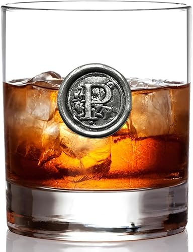 Miniatura 3 de English Pewter Company - Vaso de whisky de 11 onzas con inicial de monograma, regalos únicos para hombres, regalos personalizados con tu elección de