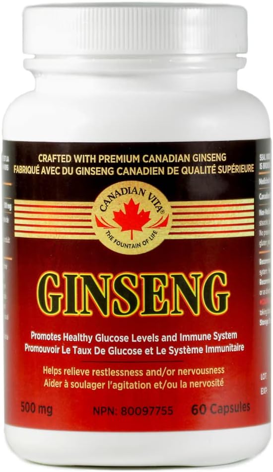 Canadian Vita Ginseng Capsules Immune System and Energy Support