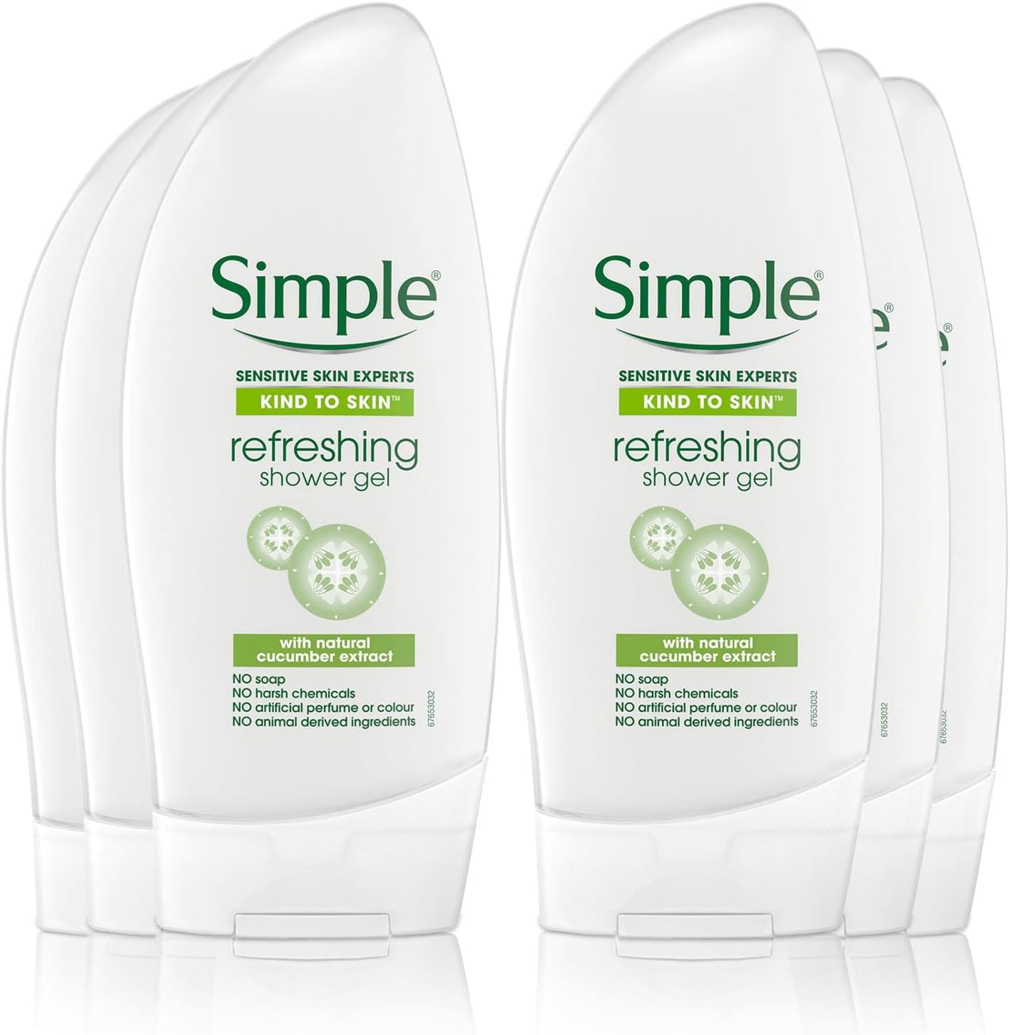 Simple Kind to Skin Refreshing Shower Gel 250ml - Pack of 4